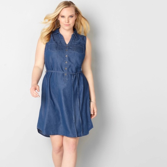 denim shirt dress size 22